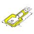 Molex. Quick Disconnect Terminal 10-12AWG Brass Yellow M 28.4mm Zinc Chromate InsulKrimp™ Bag - 0190040009