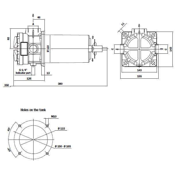 Фильтр для жидкостей гидравлический возвратный полупогружной RF2 MP Filtri
