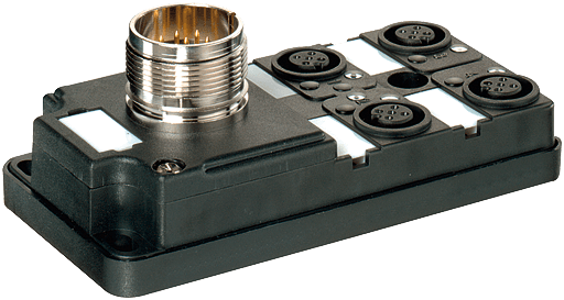 Murrelektronik. MVP12, 4XM12, 5POLE, M23 19POL. CON. Connector exit frontside - 27782