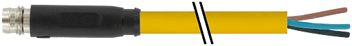 Murrelektronik. M8 MALE SNAP-IN 0° PVC 4x0.25 YELLOW, 3m - 7000-08171-0110300
