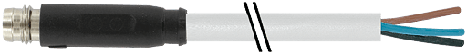 Murrelektronik. M8 MALE SNAP-IN 0° PUR 4x0.25 GRAY, UL/CSA, drag ch 1.5m - 7000-08171-2310150
