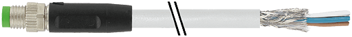 Murrelektronik. M8 MALE 0° , SHIELDED PUR 3X0.34 shielded GRAY, UL/CSA, drag ch 10m - 7000-08701-2401000
