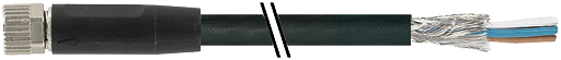 Murrelektronik. M8 FEMALE 0° PUR 3x0.25 shielded 10m - 7000-08045-7071000