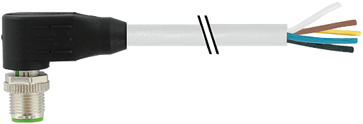 Murrelektronik. M12 MALE 90° PUR 12x0.25 GRAY, UL/CSA, drag ch 1.5m - 7000-19021-3010150