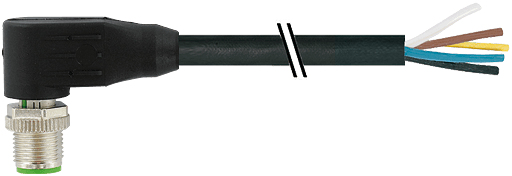 Murrelektronik. M12 male 90° with cable PUR 12x0.14 bk UL/CSA+drag chain 17m - 7000-19021-7051700