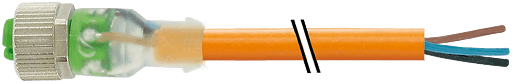Murrelektronik. M12 female 0° with cable 3LED PUR 4x0.34 or UL/CSA+robot+drag chain 1,5m - 7000-12231-8460150