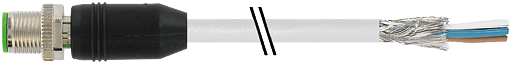 Murrelektronik. M12 MALE 0° SHIELDED PUR 8x0,25 shielded GRAY, 1.5m - 7000-17081-2910150