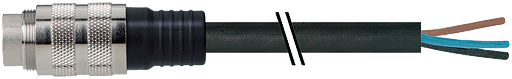 Murrelektronik. M16 MALE, 0° 14 POLE, PUR 8x0.25 + 2x0,5 black 10m - 7000-16751-9591000