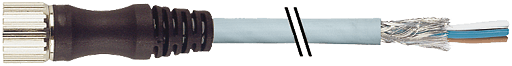 Murrelektronik. M23 FEMALE 19 POLE 0° PUR 8x0,34+3X0.75 shielded GRAY, UL 15m - 7000-23711-3731500