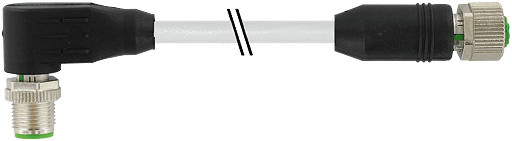 Murrelektronik. M12 MALE 90° / M12 FEMALE 0° SHIELDED PVC 3X0.34 shield gy UL,CSA 1.5m - 7000-40475-2000150