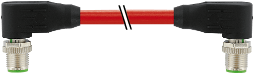 Murrelektronik. M12 male 90° / M12 male, 90°, shielded, Ethernet PUR 2x2xAWG22 shielded rd UL/CSA+dragchain 10m - 7000-44561-7921000
