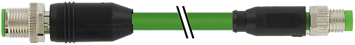 Murrelektronik. M12 male 0° / M8 male 0°, shielded, Ethercat PUR 1x4xAWG26 shielded gn UL/CSA+drag chain 20m - 7000-44901-7912000