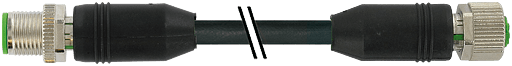 Murrelektronik. M12 male 0° / M12 female 0° shielded PUR 5x0.34 shielded bk UL/CSA 15m - 7000-40521-7331500