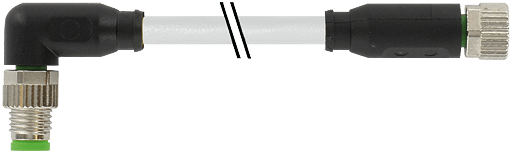 Murrelektronik. M8 MALE 90° / M8 FEMALE 0° PUR 4x0.25 GRAY, ROBOT, drag ch 7.5m - 7000-88071-2510750