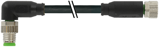 Murrelektronik. M8 MALE 90° / M8 FEMALE 0° PUR 4x0.25 black UL/CSA, drag ch 3m - 7000-88071-6310300