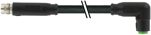 Murrelektronik. M8 male 0° / M8 female 90° snap-in PVC 3x0.25 bk UL/CSA 0.6m - 7000-88141-6100060
