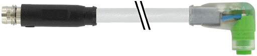 Murrelektronik. M8 male 0° / M8 female 90° snap-in LED PUR 3x0.25 gy UL/CSA+robot+drag chain 2m - 7000-88161-2500200