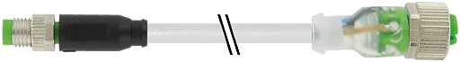 Murrelektronik. M8 male 0° / M12 female 0° LED PUR 3x0.25 gy UL/CSA+robot+drag chain 2m - 7000-88245-2500200