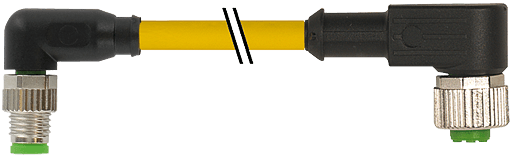 Murrelektronik. M8 male 90° / M12 female 90° PUR 3x0.25 ye UL/CSA+robot+drag chain 2m - 7000-88321-0500200