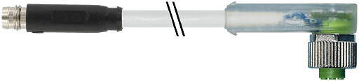 Murrelektronik. M8MALE 0° SNAP-IN / M12FEM. 90° SCREW-IN LED PUR 3x0.25 GRAY, ROBOT, drag ch 2m - 7000-88401-2500200