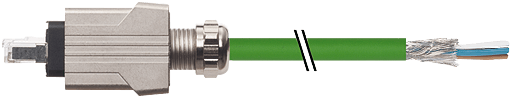 Murrelektronik. Push Pull RJ45 with cable, Profinet PUR 2x2xAWG22 shielded gn UL/CSA 1,5m - 7000-99631-7940150