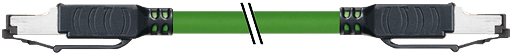 Murrelektronik. RJ45 0° / RJ45 0° ETHERNET PUR 2x2x0.34 shielded green UL,CSA+dragchain 40m - 7000-99711-7964000