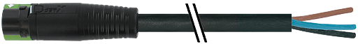 Murrelektronik. MQ15-X-Power male 0° with cable PUR 6x2,5 bk UL/CSA + drag chain 10,0m - 7000-P8101-P011000