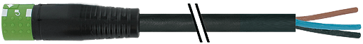 Murrelektronik. MQ15-X-Power female 0° with cable PUR 6x2,5 bk UL/CSA + drag chain 10,0m - 7000-P8121-P011000