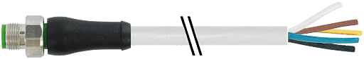 Murrelektronik. M12 Power L-coded male 0° with cable PUR 5x1.5 gy UL/CSA+drag chain 1,5m - 7000-P4201-9610150
