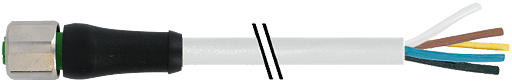 Murrelektronik. M12 Power L-coded female 0° with cable PUR 5x1.5 gy UL/CSA+drag chain 1,5m - 7000-P4221-9610150