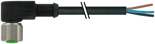 Murrelektronik. M12 FEMALE 90° 3P DUAL-KEYWAY PUR 3X0.75 black UL/CSA, drag ch 1.5m - 7000-20131-6360150