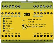 Pilz. Реле безопасности PNOZ X – E-STOP, защитная дверь, световая решетка - PNOZ EX 120VAC 3n/o 1n/c - 774105