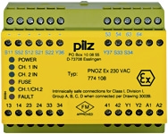 Pilz. Реле безопасности PNOZ X – E-STOP, защитная дверь, световая решетка - PNOZ EX 230VAC 3n/o 1n/c FM/USA - 774108