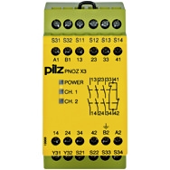 Pilz. Реле безопасности PNOZ X – E-STOP, защитная дверь, световая решетка - PNOZ X3 42VAC 24VDC 3n/o 1n/c 1so - 774311