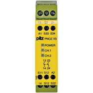 Pilz. Реле безопасности PNOZ X – E-STOP, защитная дверь, световая решетка - PNOZ X5 24VACDC 2n/o - 774325