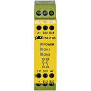 Pilz. Реле безопасности PNOZ X – E-STOP, защитная дверь, световая решетка - PNOZ X5 12VDC 2n/o - 774326
