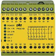 Pilz. Реле безопасности PNOZ X – E-STOP, защитная дверь, световая решетка - PNOZ X9 100-120VAC 24VDC 7n/o 2n/c 2so - 774605