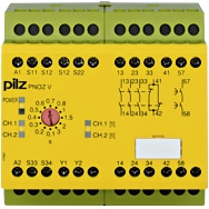 Pilz. Реле безопасности PNOZ X – E-STOP, защитная дверь, световая решетка - PNOZ V  3s 24VDC  3n/o 1n/c 1n/o t - 774789