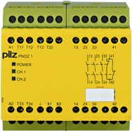 Pilz. Реле безопасности PNOZ X – E-STOP, защитная дверь, световая решетка - PNOZ 1 110-120VAC  3n/o 1n/c - 775630