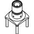 Radiall. Conn SMB 0Hz to 4GHz 50Ohm Solder ST Thru-Hole RCP Gold Over Nickel - R114426000W