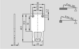 Dimensional drawing (actuator)