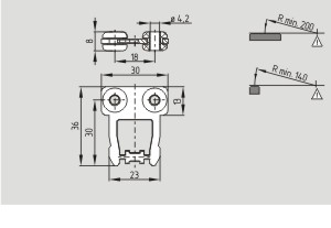 Dimensional drawing (actuator)