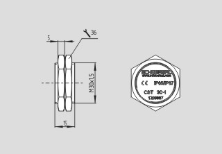 Dimensional drawing (actuator)