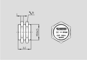 Dimensional drawing (actuator)