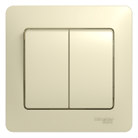 Schneider Electric. Glossa - 1-полюсн. 2-клавиш.выкл. - механизм в сборе - 10 AX - бежевый - GSL000252
