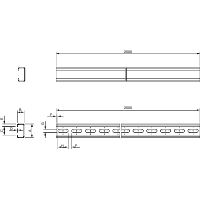 Schneider Electric. Симм рейки профиль С 40х20х24 перф 2000мм, 20шт. 2м - NSYCNT40