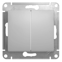 Schneider Electric. Glossa - 1-полюсн. 2-клавиш.выкл. - механизм - 10 AX - алюминий - GSL000351