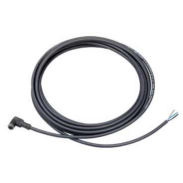Schneider Electric. Telemecanique: pre-wired connectors XZ - elbowed female - Ø 8 mm - 3 pins - cable PUR 5m - XZCP0366L5