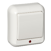 Schneider Electric. Прима - выключатель с индик. - откр. уст. - 1-кл. - 6А - сл. кость - IP20 - A16-046M-S