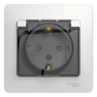 Schneider Electric. Glossa - одна розетка - бок.вых.заземл - 2P + E - 16 A - IP44 - белый - GSL000148